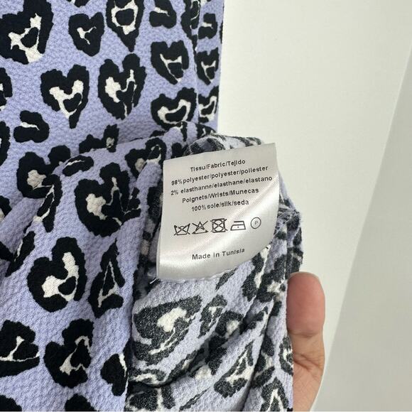 Sandro Rina Purple Heart Patterned long sleeve Blouse Top - Picture 8 of 8